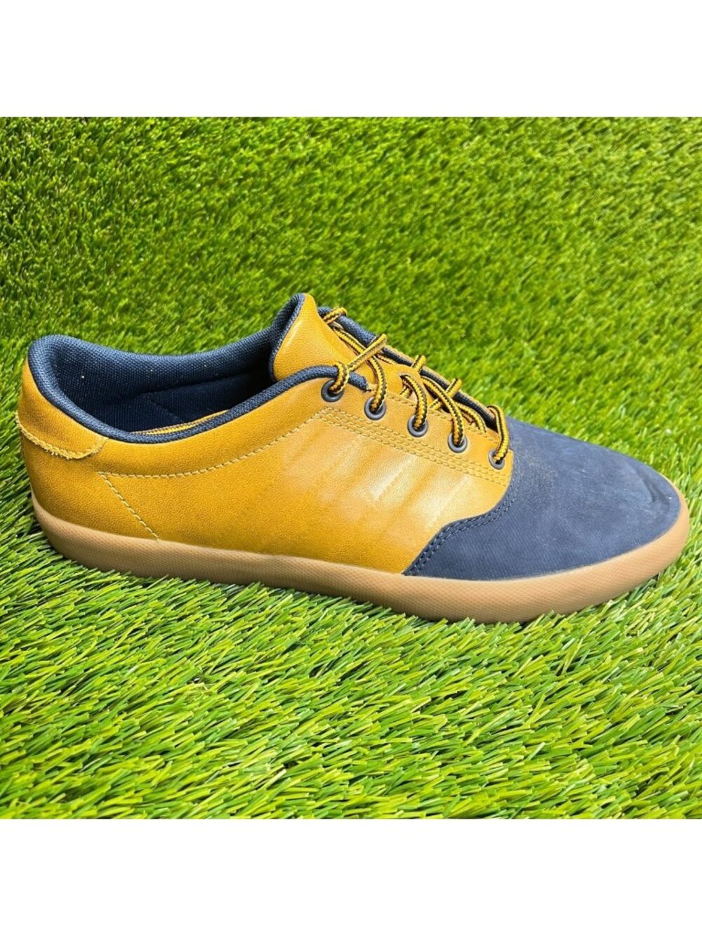 Adidas VL Court 3.0 Mens Size 8 Blue Brown Gum Athletic Walking Shoes Sneakers